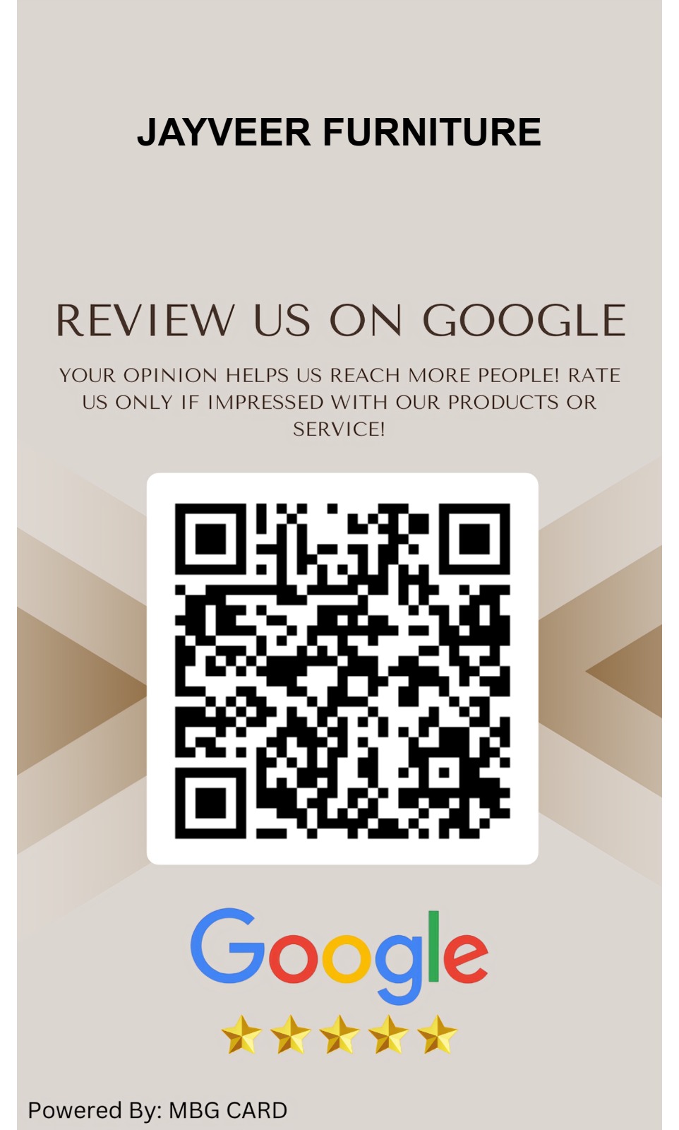 Google review QR card